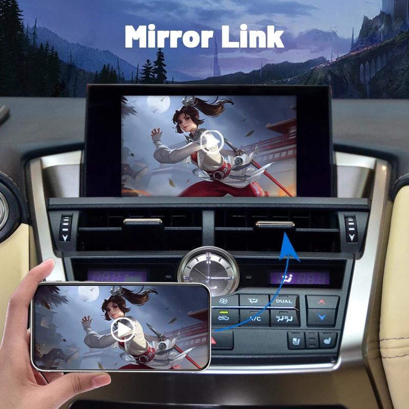 Sinairyu Wireless CarPlay Android Auto Interface for Lexus NX 2014-2019, with Mirror Link AirPlay Car Play Functions