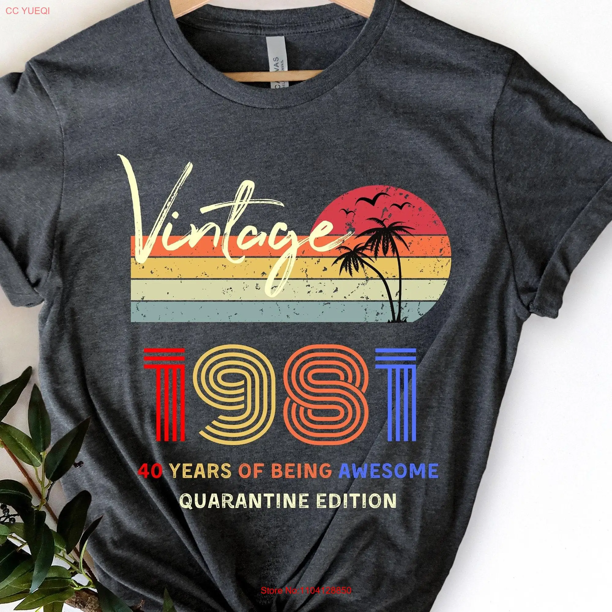 40 years of being awesome T Shirt 40th Birthday Vintage 1981 Fortieth long or short sleeves