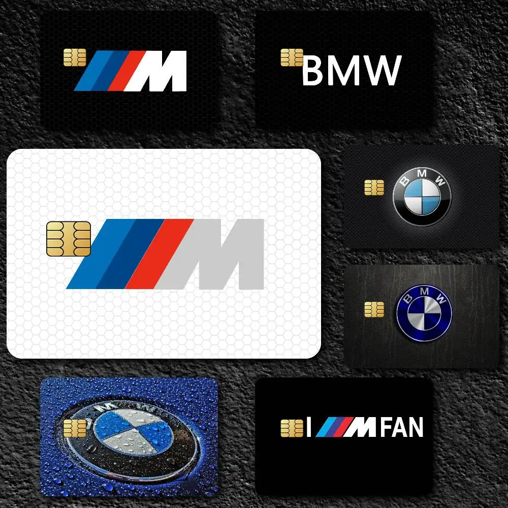 BMW مفتاح بطاقة سيارة متعاطي المخدرات ملصق مقاوم للماء فيلم الجلد غطاء بطاقة الائتمان ملصقات 4 قطعة الخصم الجبهة الديكور البنك حافلة تمرير