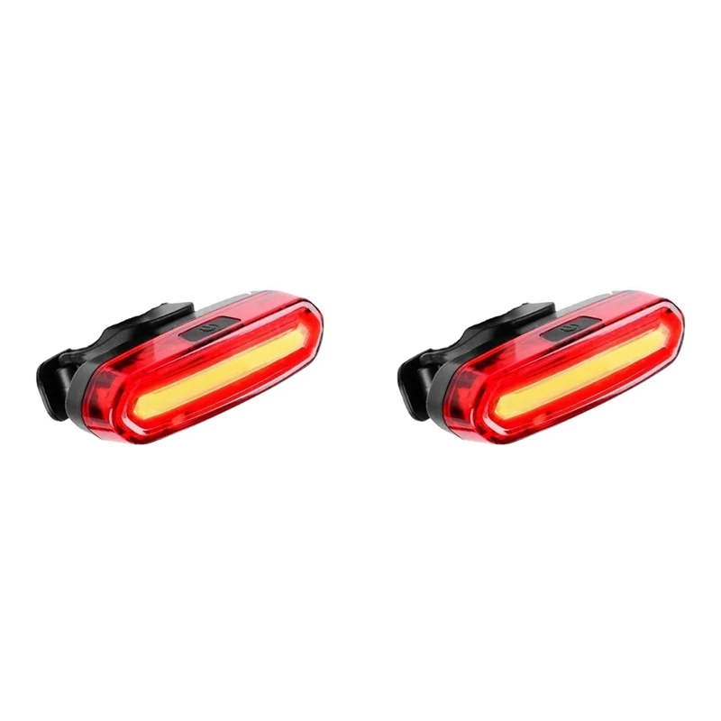 2X USB Rechargeable Bike Tail Light LED Warning Bicycle Rear Light IPX6 Waterproof For Helmet