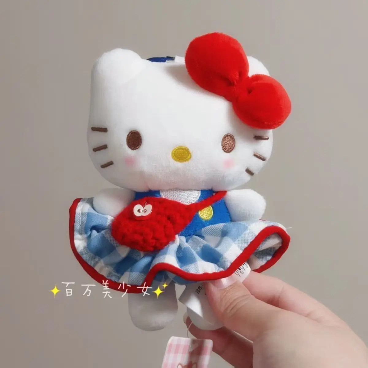 سانريو ملء ألعاب الدمى هالو كيتي الكرتون القطيفة الناعمة على ظهره قلادة Kawaii الإبداعية زخرفة لطيف هدية عيد ميلاد للفتيات #3