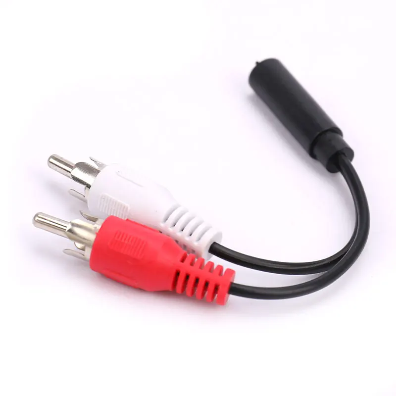 1PC 10cm 3.5mm RCA Female connector jack Stereo Cable Y plug to 2 RCA Male Adapter Cable