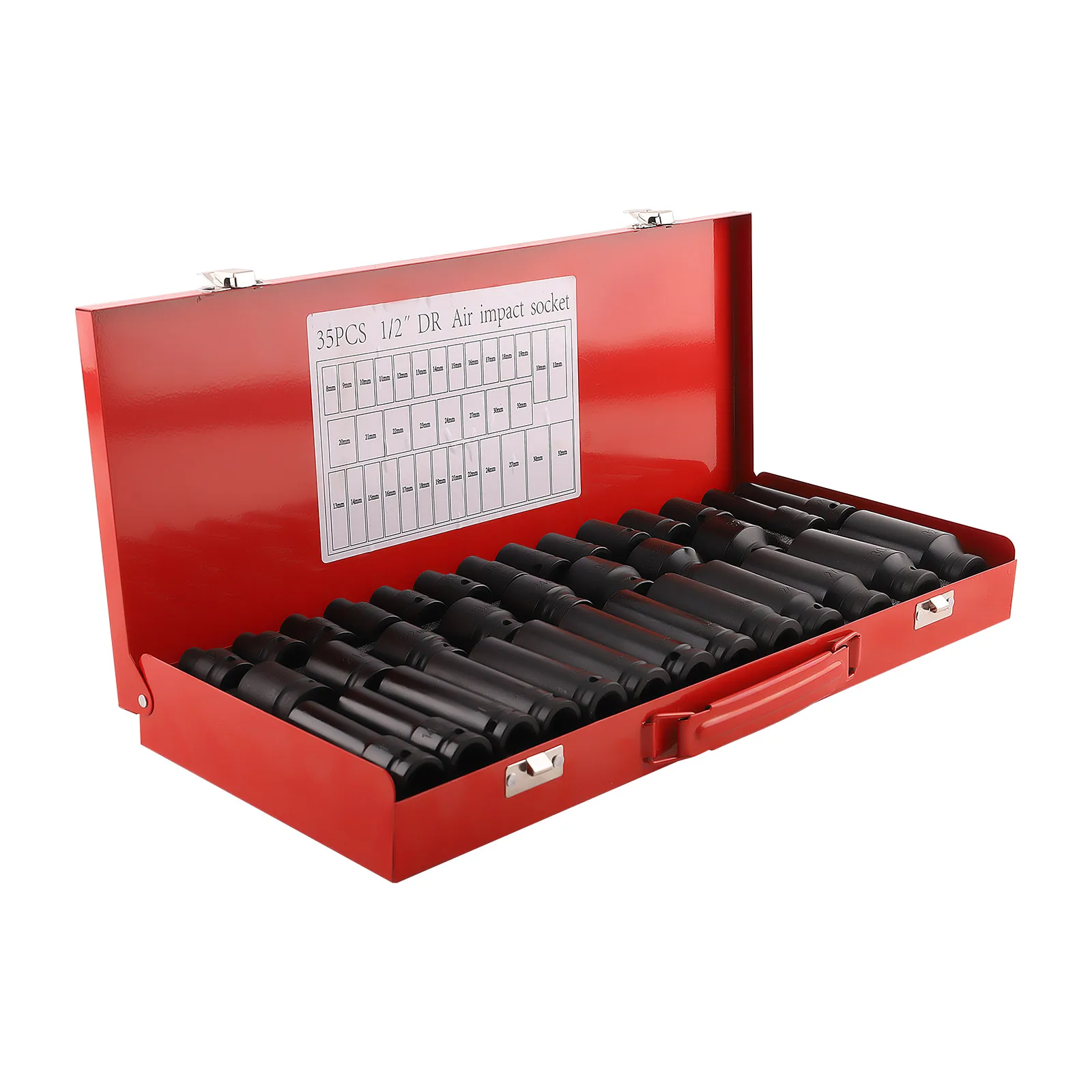 

35pcs Impact Socket 1/2" inch Deep Impact Socket Tool Set 8-32mm Pneumatic Impact Socket Set