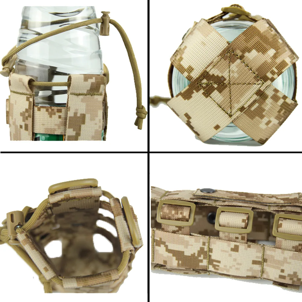 0.5L-2.5L Tactical Molle Water Bottle Pouch Canteen Cover Holster Outdoor Sport Climbing Camping Hiking Kettle Carrier Waist Bag