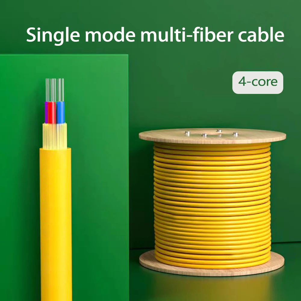 Cable de fibra óptica para interiores FTTH de modo único, 4/6/8 núcleos, 9/125um, G652D, PVC