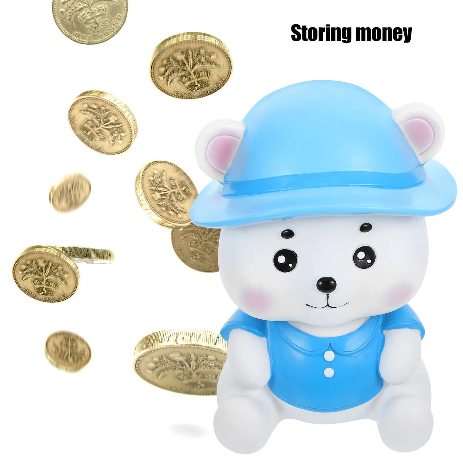 

Bear Shaped Piggy Bank Lovely Desktop Coin Box Vinyl Money Saving Jar Gift Piggy Bank Bear-Shape Money Box