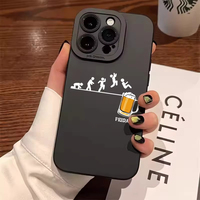 Black Fun Beer Man Silicone Phone Case for iPhone 11 12 13 14 15 16 Pro Max 7 8 Plus 13 Mini X XR XS 16E Matte Soft Back Cover