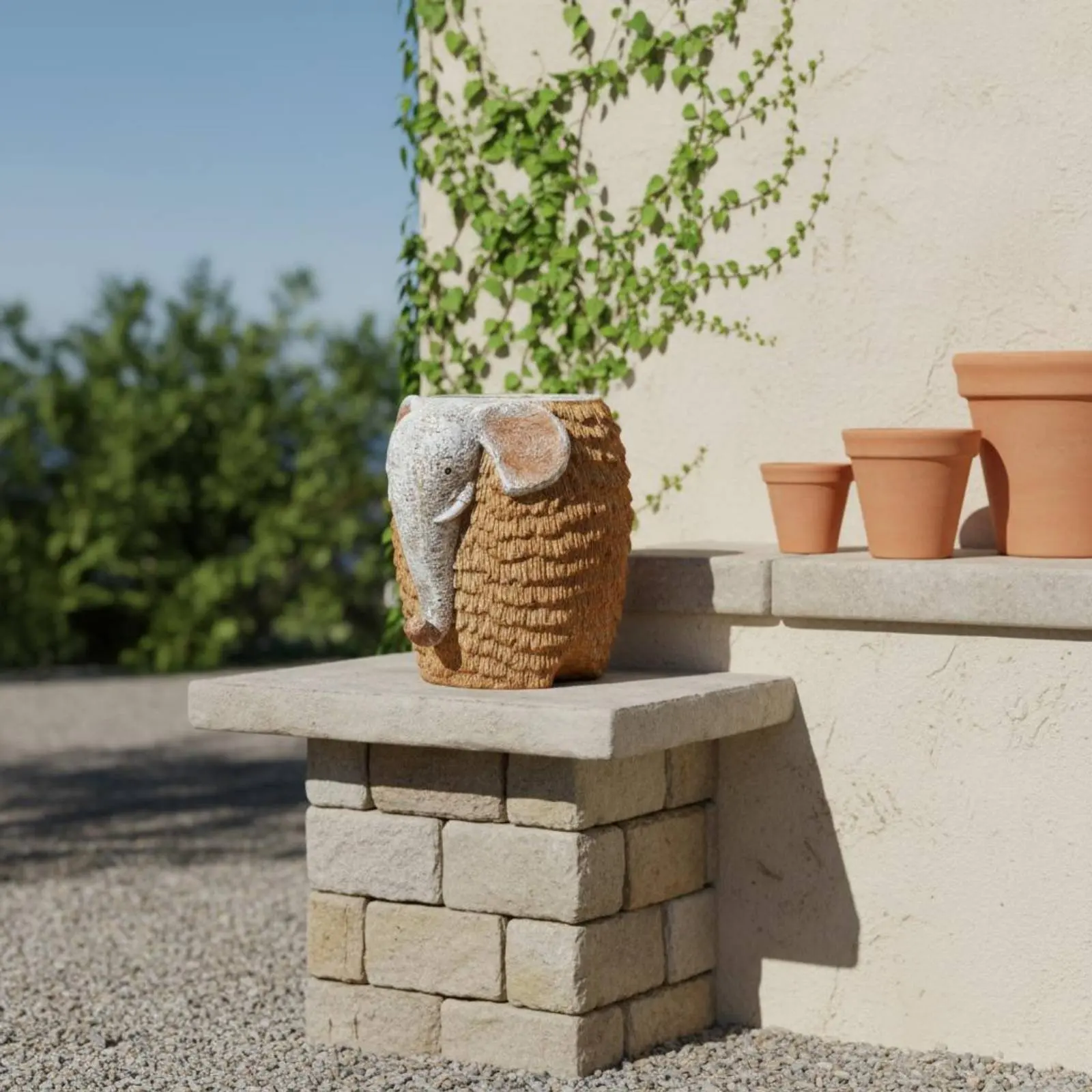 

Elephant Planter Outdoor Elephant Flower Pot Garden Decor Weather Resistant Whimsical for Balcony