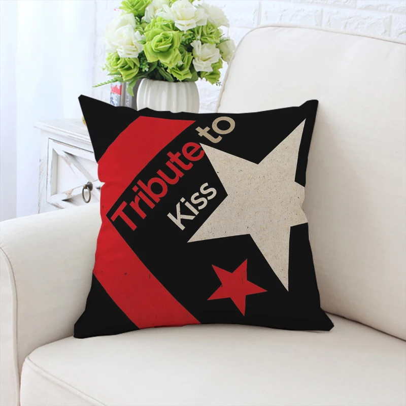 

KISS Rock & Roll All Nite Party Pillow Cover 45x45 Cushions Covers for Decorative Cushions Aesthetic Room Decoration Home Decor