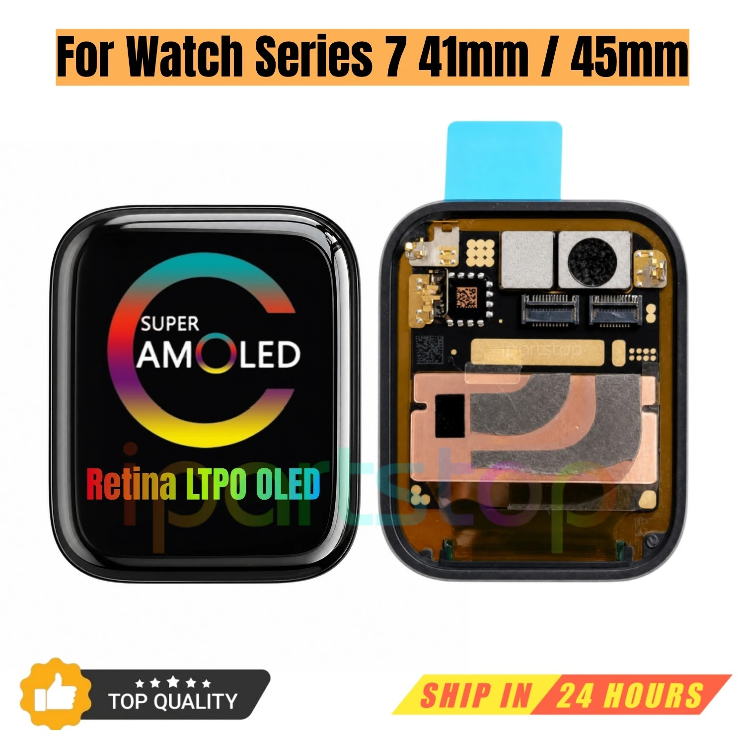 iParts Replacement OLED Display for Apple Watch Series 7 S7 41mm 45mm A2475 A2476 A2477 A2478 Retina LCD Touch Screen Assembly