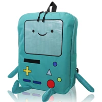 Mochila bonita de dibujos animados de 14 pulgadas Adventure Time Anime Casual viaje verde Anime bolsa transpirable portátil ligero