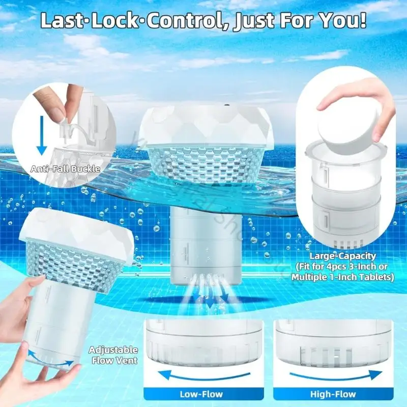 96BA Color Remote Hot Tub Water Light with Solar Floating Charging, Digital Readout and Night Display for Pool and Spa
