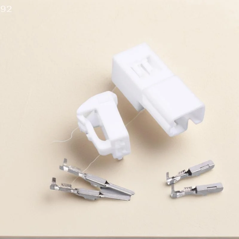 White Male Female Plug, DJ7026A-2.2-11/21, 2 Pin Electric Seat Connector with Anti-Theft Device, Ventilation Motor Window