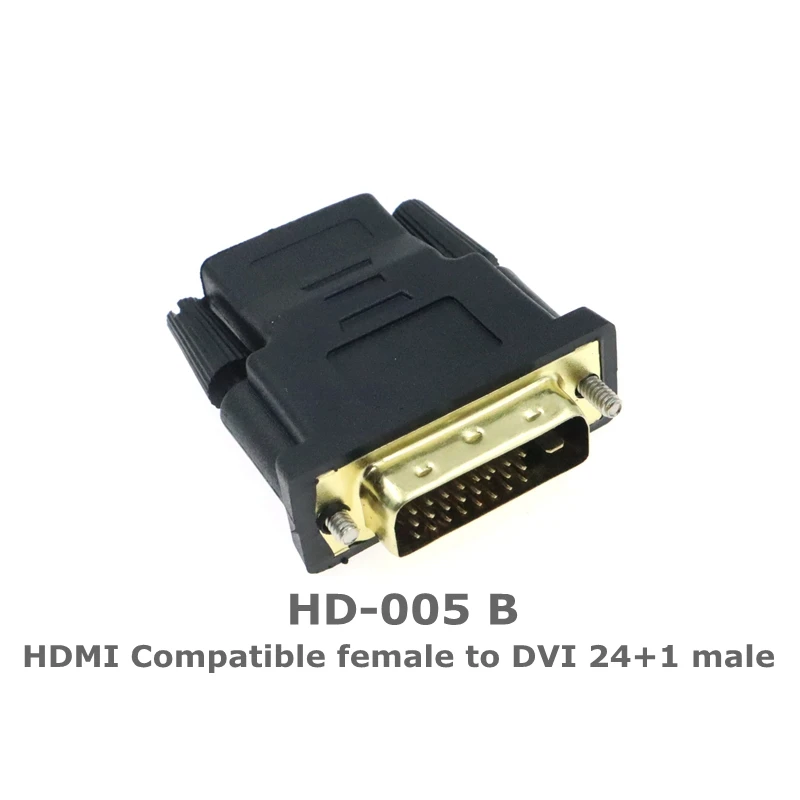 HDMI-compatible female to Bidirectional DVI D 24+5/24+1 male UP Down elbow Cable Connector Converter for Projector HDMI to DVI