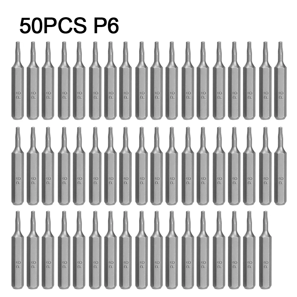 小型六角シャンク六角形ドライバービットセット、電動工具アクセサリー、4mm、p2、p5、p6、50個