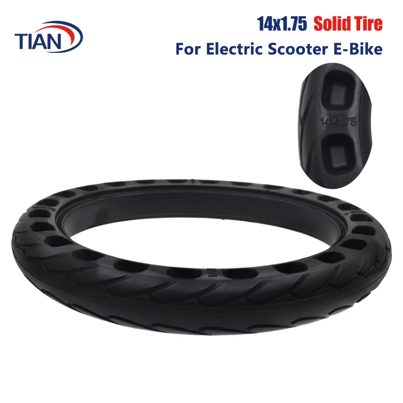 Brand New 14 Inch 14x1.75 Thick Solid Tire Suitable for Bicycle Electric Bicycle Explosion-proof Solid Tire 14x1.75