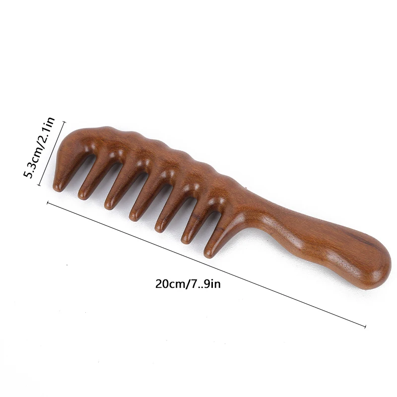 Anti-Static Wooden Comb Natural Sandalwood Hair Combs Massager Long Wide Tooth Detangle Sandalwood Comb Hair Care Household Gift