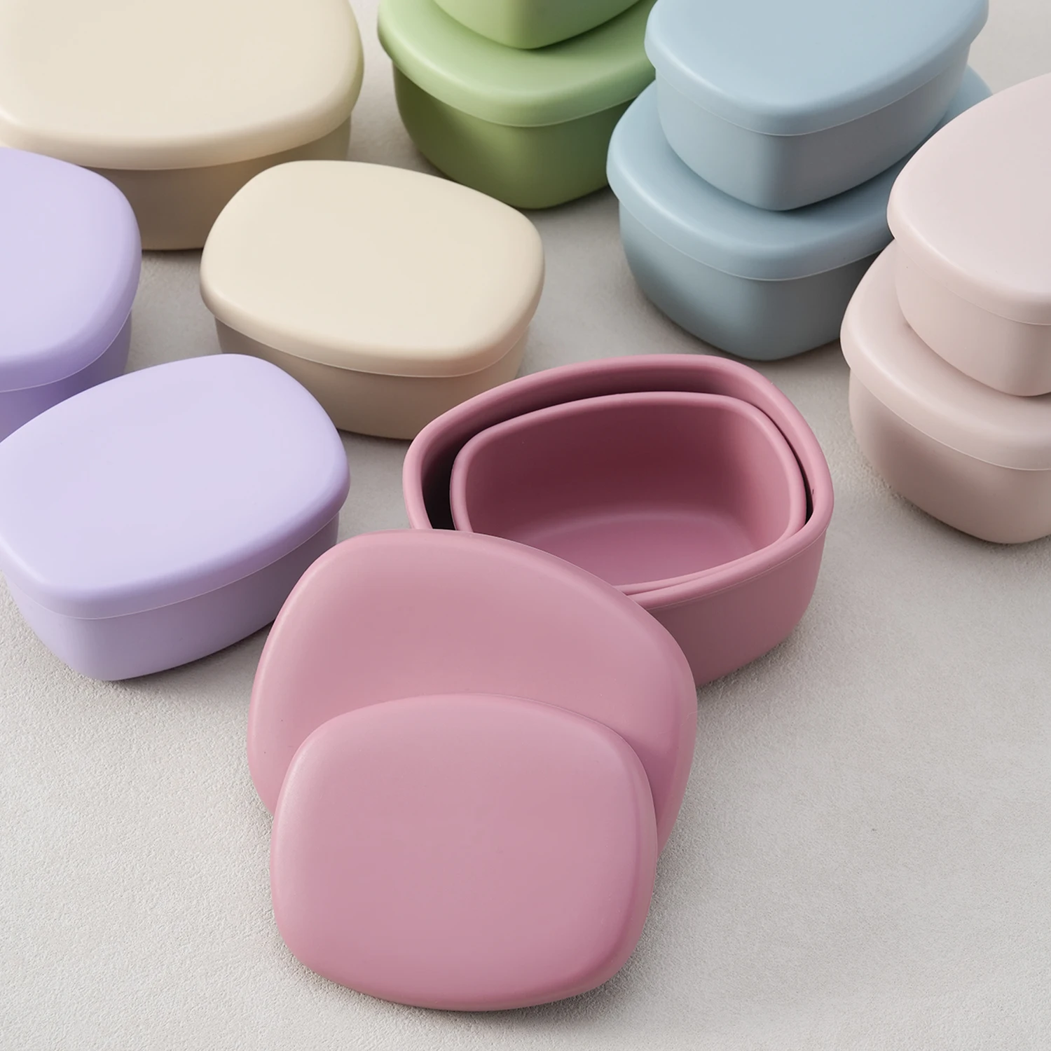 Color Kids 2PCS Baby Tableware And Solid Feeding Kids Food Storage Box Containers With Lids Children Portable Kids Dinner Box