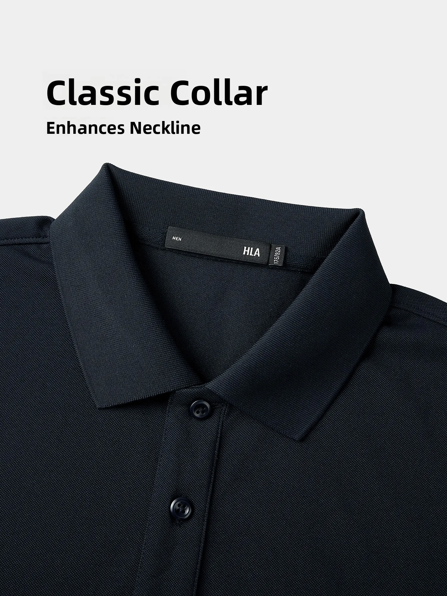Cool Feeling HLA Short Sleeve Embroidered  Shirt Casual Men's Top Spring Autumn New Style Knitted Cotton Polyester Blend