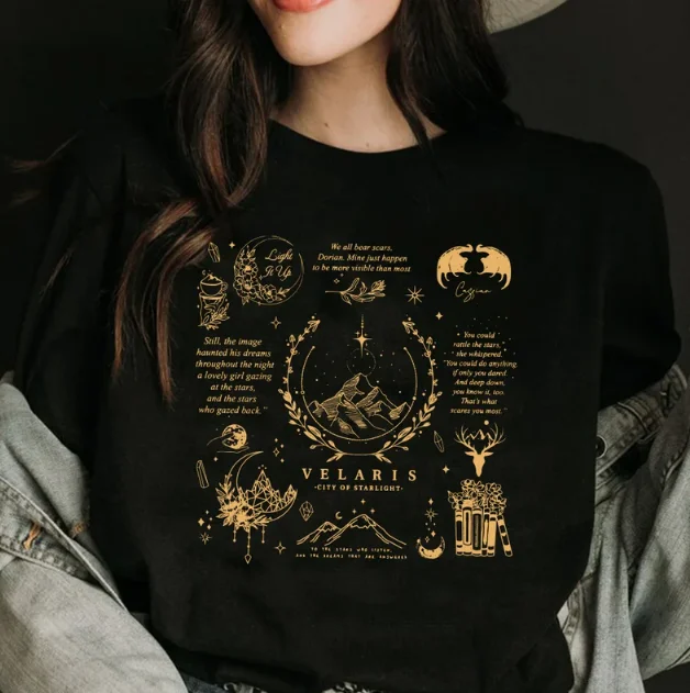 Velaris Tshirt Velaris City of Starlight Shirts The Night Court Shirt SJM Merch ACOTAR Shirts Unisex Short Sleeve Tops