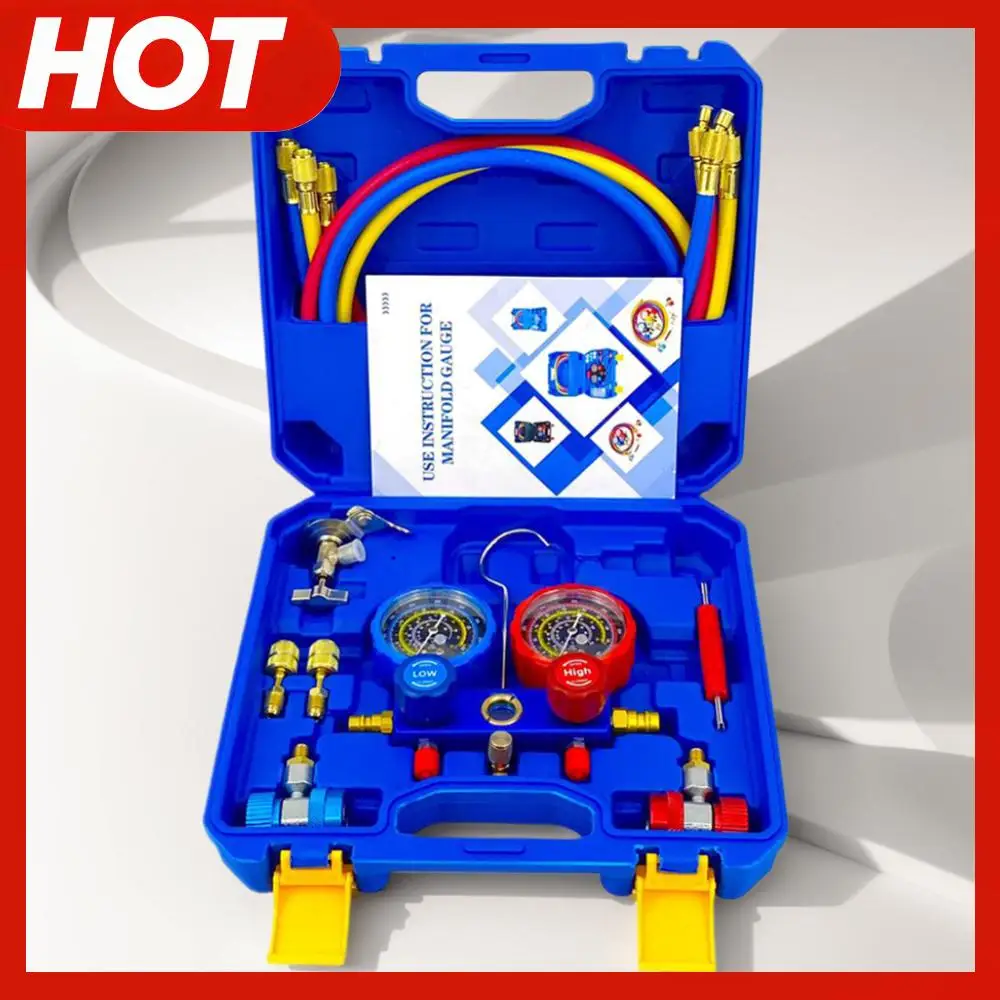 

Набор манометров для диагностики кондиционеров (3-ходовой) с шлангами 1,2 м для хладагентов R22, R134A, R410