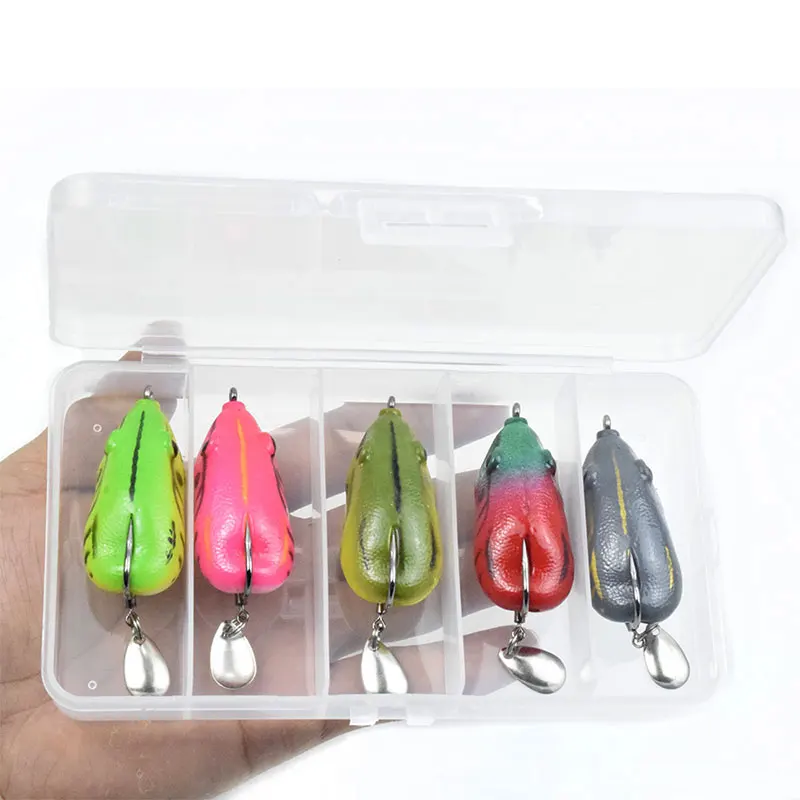 

Artificial Bait Lures For Fishing Soft Bar Sea Frog Kit Surfaces Fake Swimbait 5.5Cm 12.5G /Piece 5 Pcs /Box