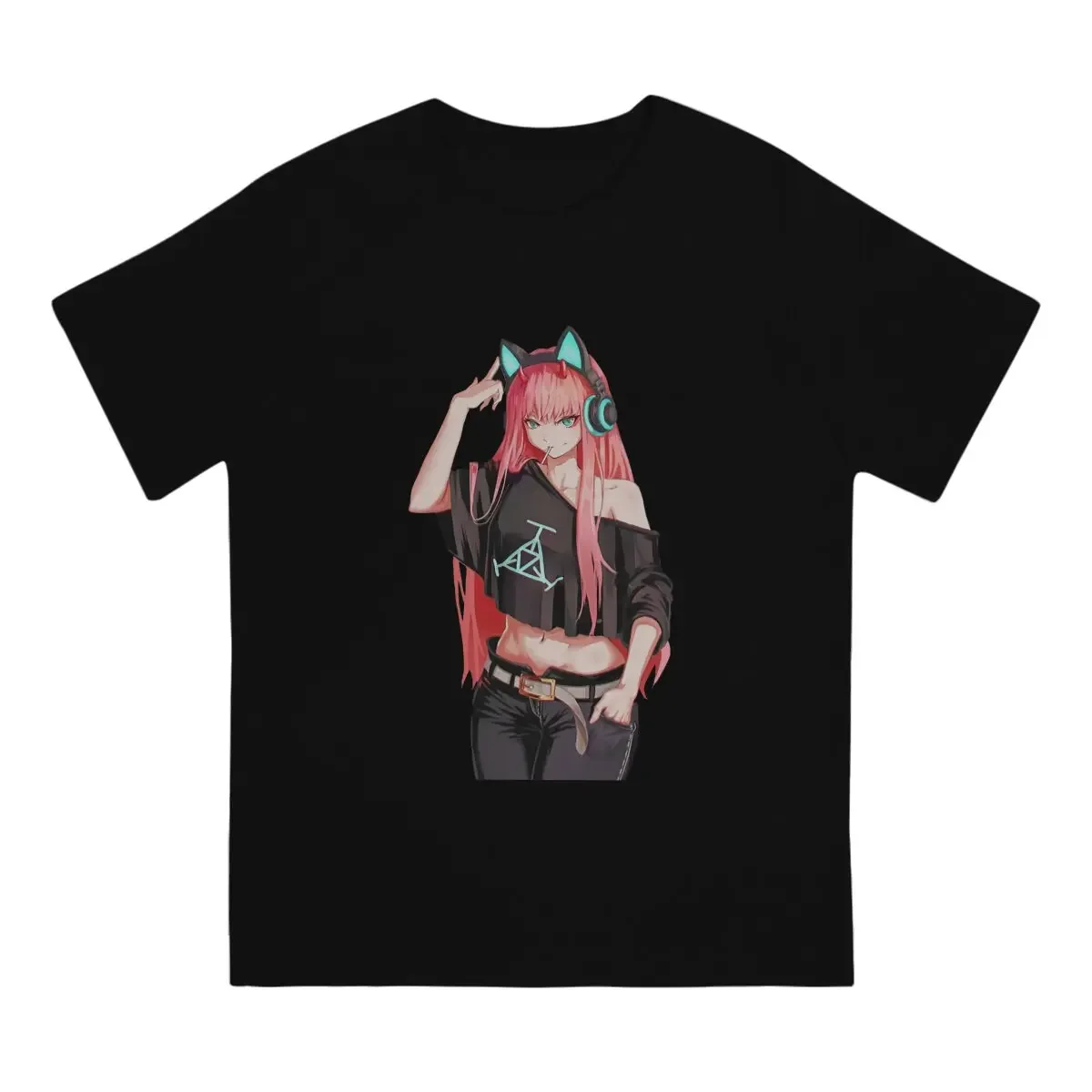 Darling In The Franxx Anime Creative TShirt for Men 02 Outfit Zero Two Round Collar Basic T Shirt Distinctive Gift Clothes Tops