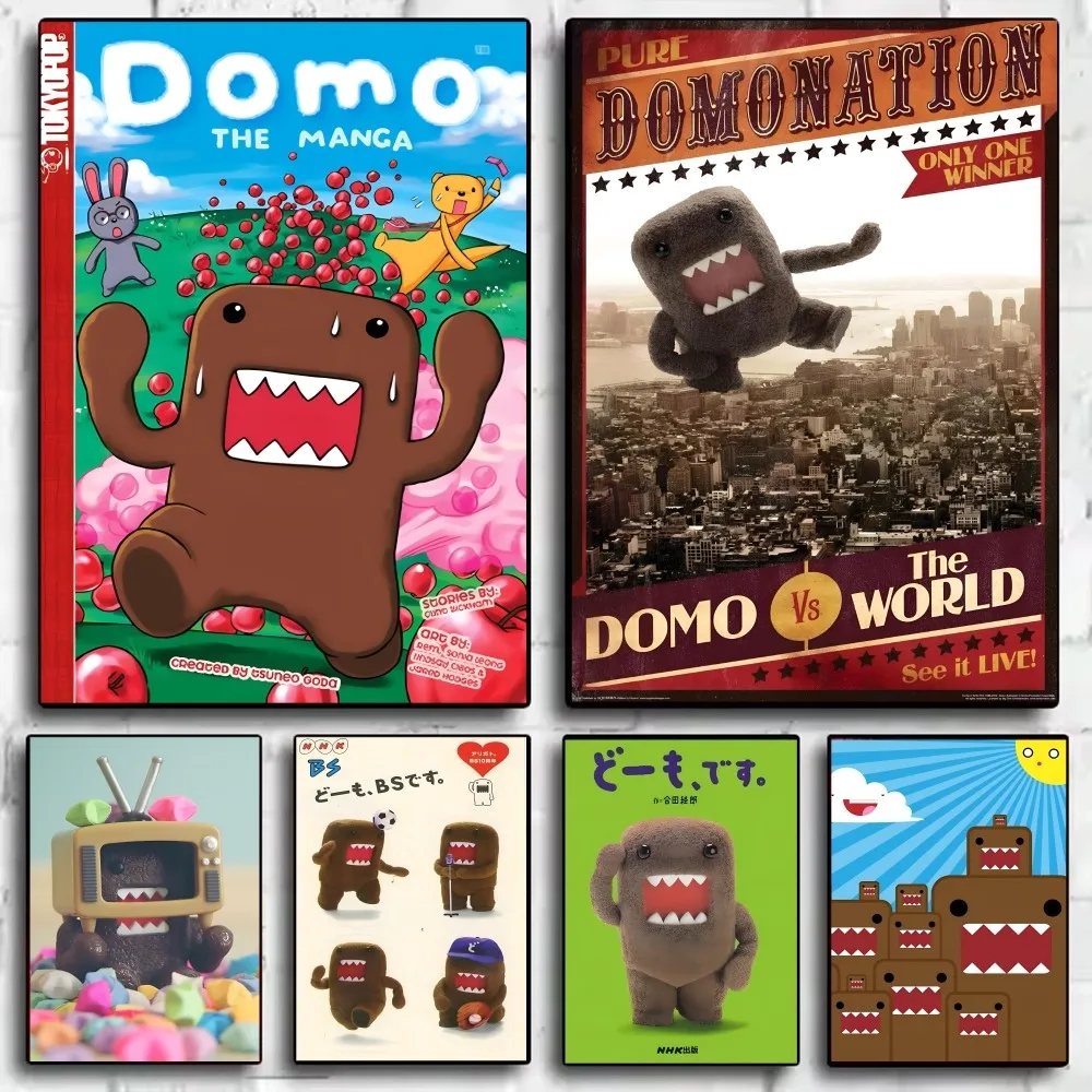 Cute Domo-Kun Classic Movie Poster HD art sticky wall waterproof home living room bedroom bar aesthetic decoration