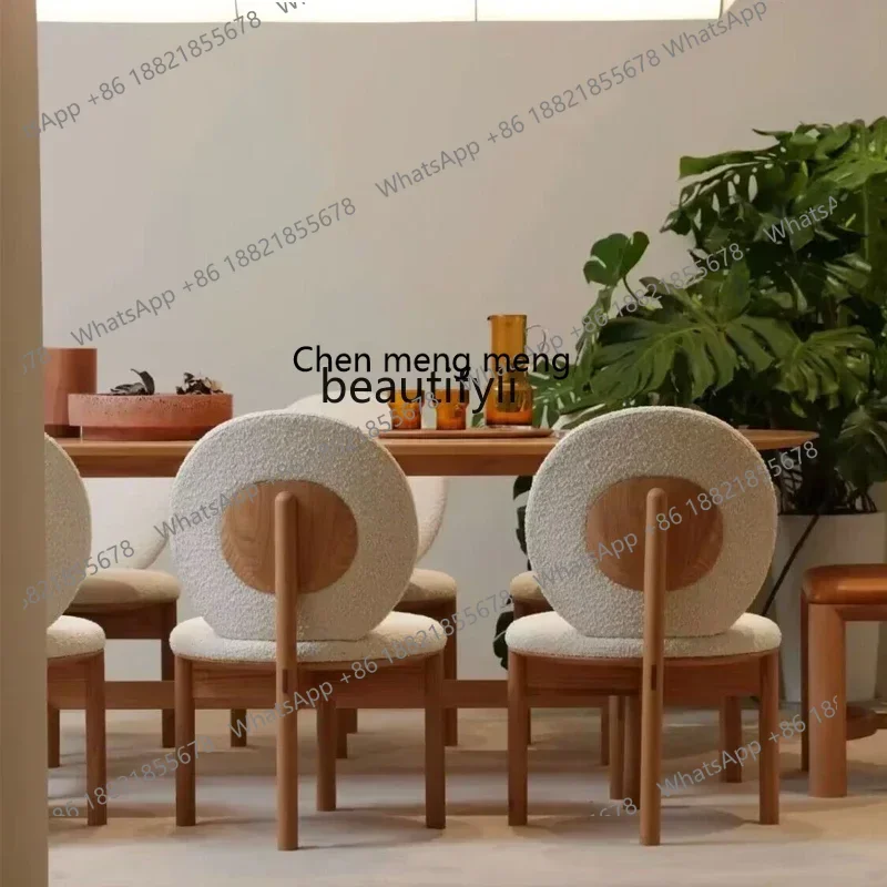 A182 Medieval round back single sofa, living room, lamb wool leisure, dining chair book chair