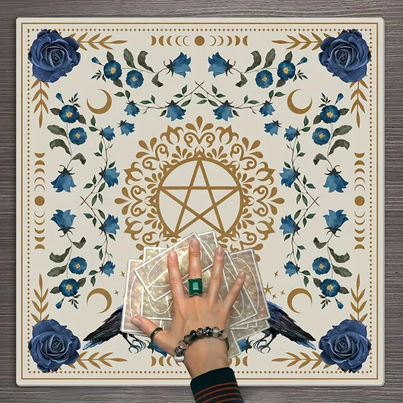 VIKAMA Tarot Altar Cloth Blue Starry Sky Galaxy Divination Mat Reading Witchcraft Spiritual Astrology Zodiac