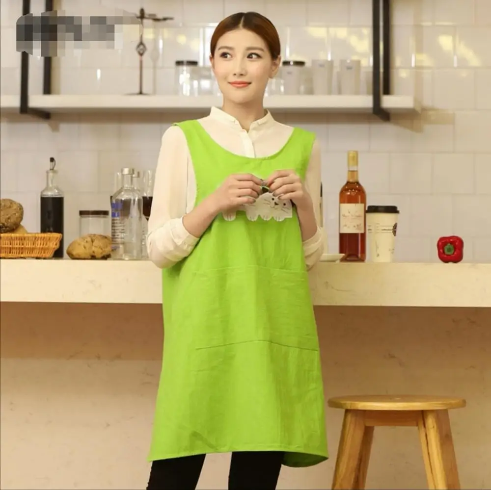 Fashion Cute Nail Shop Coffee Nursery Apron Pinafore For Women Kitchen Baking Gowns Print Logo