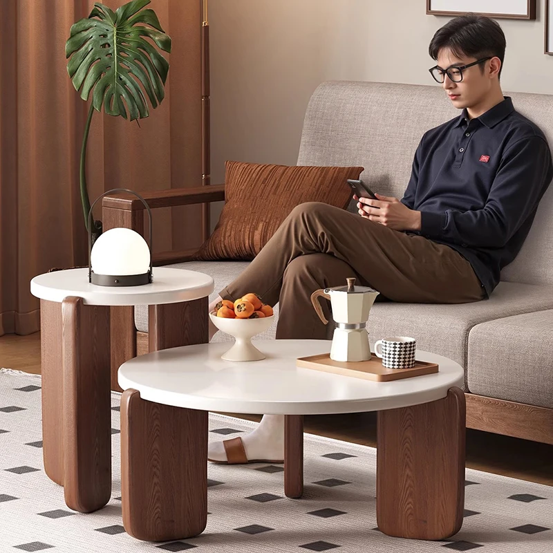 

Round Decoration Coffee Table Luxury Modern Living Room Designer Standing Side Table Moving Couchtisch Chinese Style Furniture