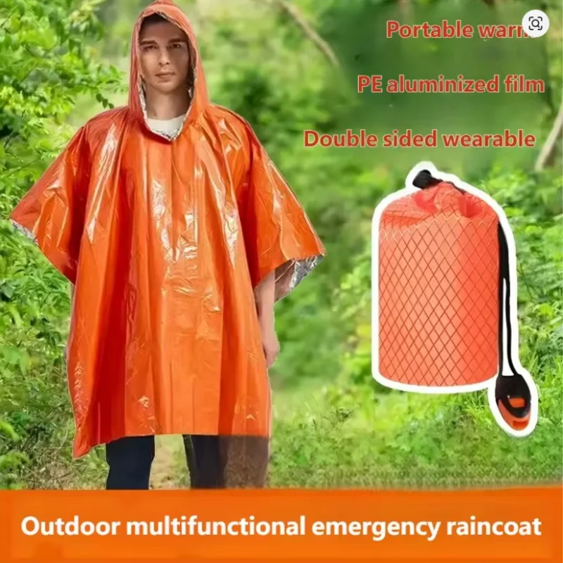 Emergency Poncho 4 Pcs,Film Thermal Raincoat Blanket,Insulated,Reflective Enhanced Visibility,Outdoor/Car Camping Survival Gear