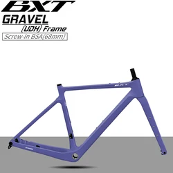 BXT Carbon Gravel Bike Frame Fully Hidden Cable Carbon Frame Fork Thru Axle Gravel Disc Brake Carbon MTB Road Bicycle Frame 27.5