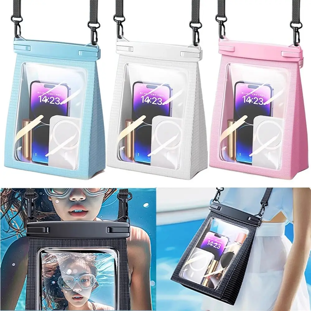 

Touch Screen Waterproof Phone Bag Adjustable Lanyard IPX8 Waterproof Clear Swim Phone Cover Stereoscopic Large Capacity