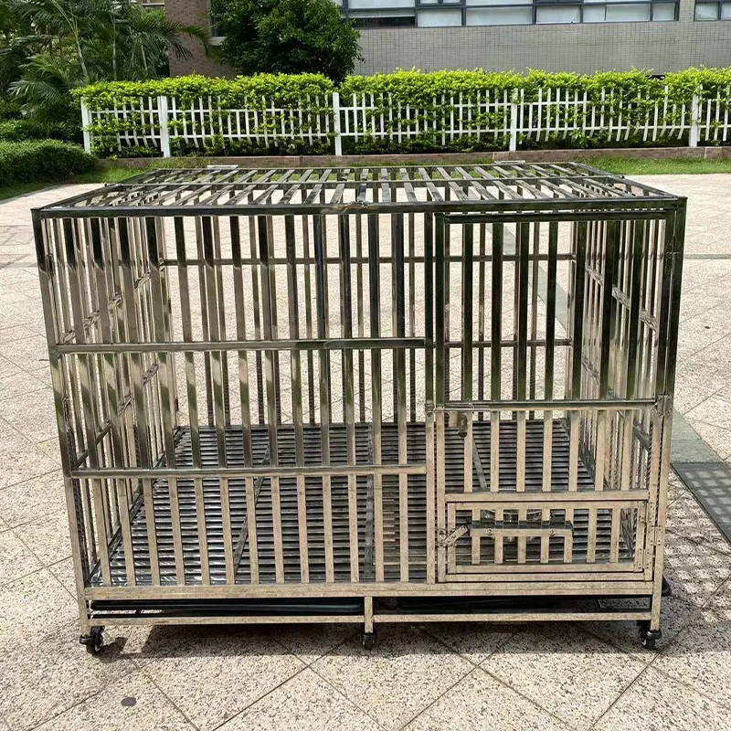 

Dog cage size Medium dog Stainless steel Folded oversized pet cage with toilet Cat and dog Bold reinforced outdoor