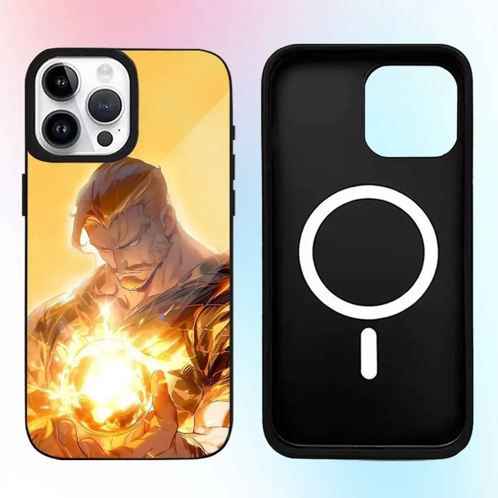 Comics E-Escanor A-Arrogant Handyhülle für iPhone17,16,15,14,13,12,11 Plus, Pro Max Magnetisches Magsafe Wireless Charging