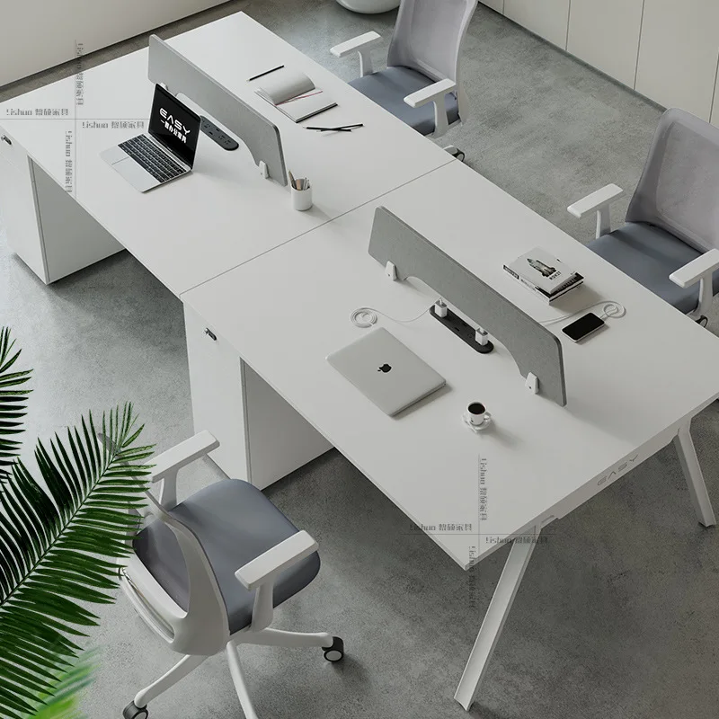 Office desk and chair combination, four- or six-person workstation office screen, workstation staff desk