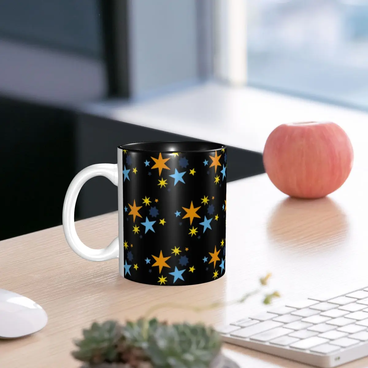 

Subtle Aroace Pride Stars (orange And Blue Flag) Mug Funny Ceramic Coffee Cups Tea Mugs Milk Cup Drinkware Gifts for Friends