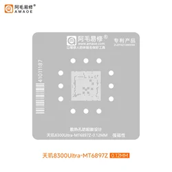 AMAOE BGA Reballing Stencil Template For Dimensity 8300Ultra U18-MT6897Z Solder Tin Plant Net Heating Steel Mesh