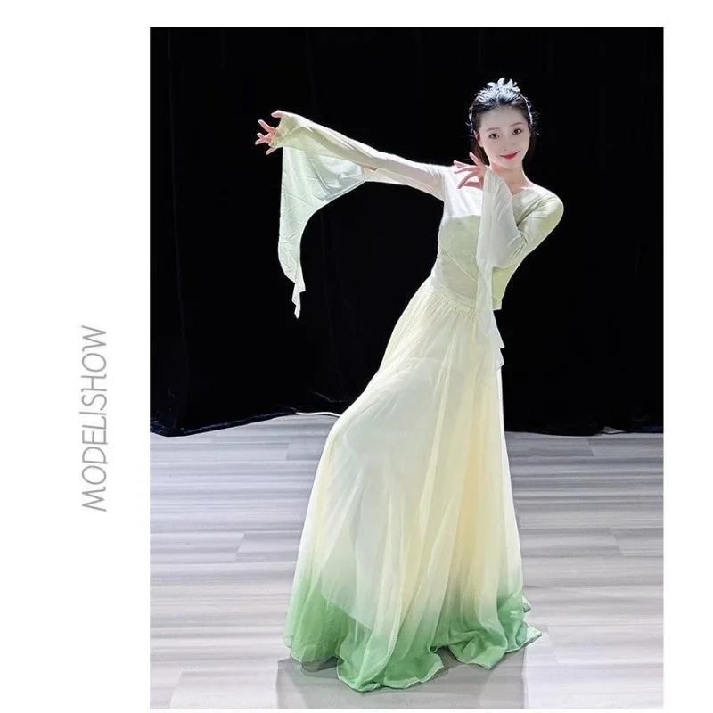 Women Classical Dance Suit Stage Performance Practice Costume Ancient Chinese Dancewear Hanfu Folk Outfit Cosplay Full Set view 6