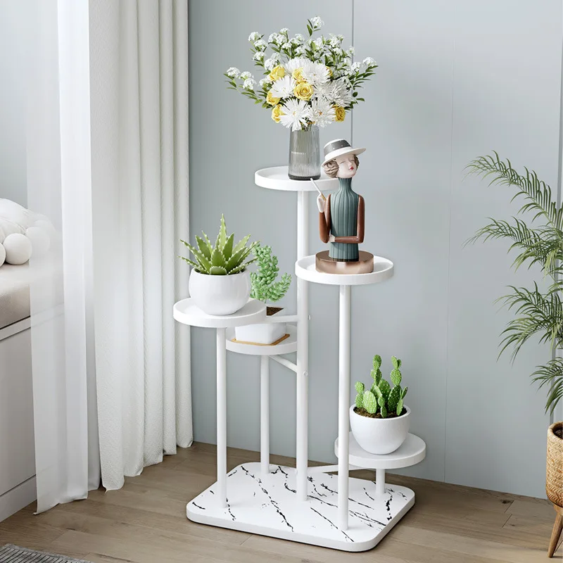 Simple and Detachable Flower Rack Indoor Balcony Floor Standing Iron Plant Rack Creative Flower Rack for Home Decoration