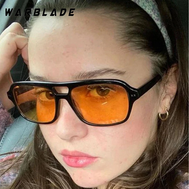 

Classic Vintage Double Bridge Sunglasses For Women Men Retro Trendy Pilot Shades Outdoor Travel Driving Shades Female UV400 Очки