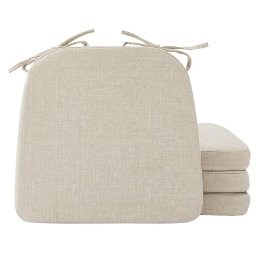 

Chair Cushions for Dining Chairs 2" Thick Seat Cushions for Kitchen Chairs D-Shaped Chair Pads with Washable Cover Ties and Non