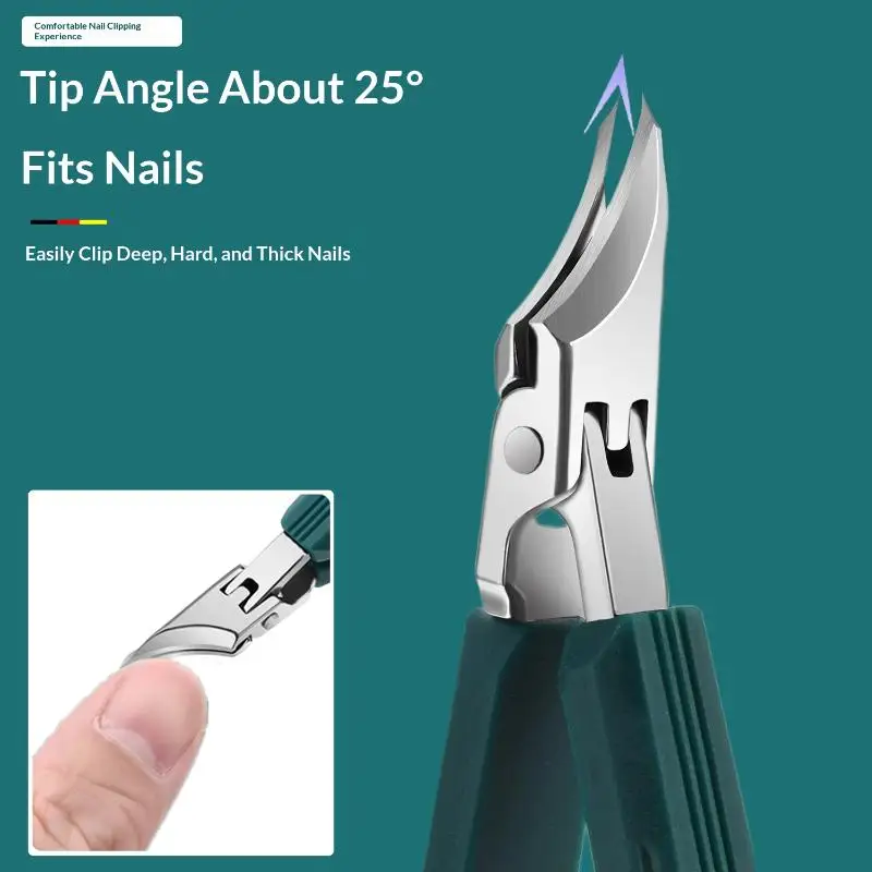 Edge Nail Clipper Kit Ingrown Anti-Splash Wide-Jaw Opening Nail Clippers Portable Toenail Nail Trimmer Manicure Tools