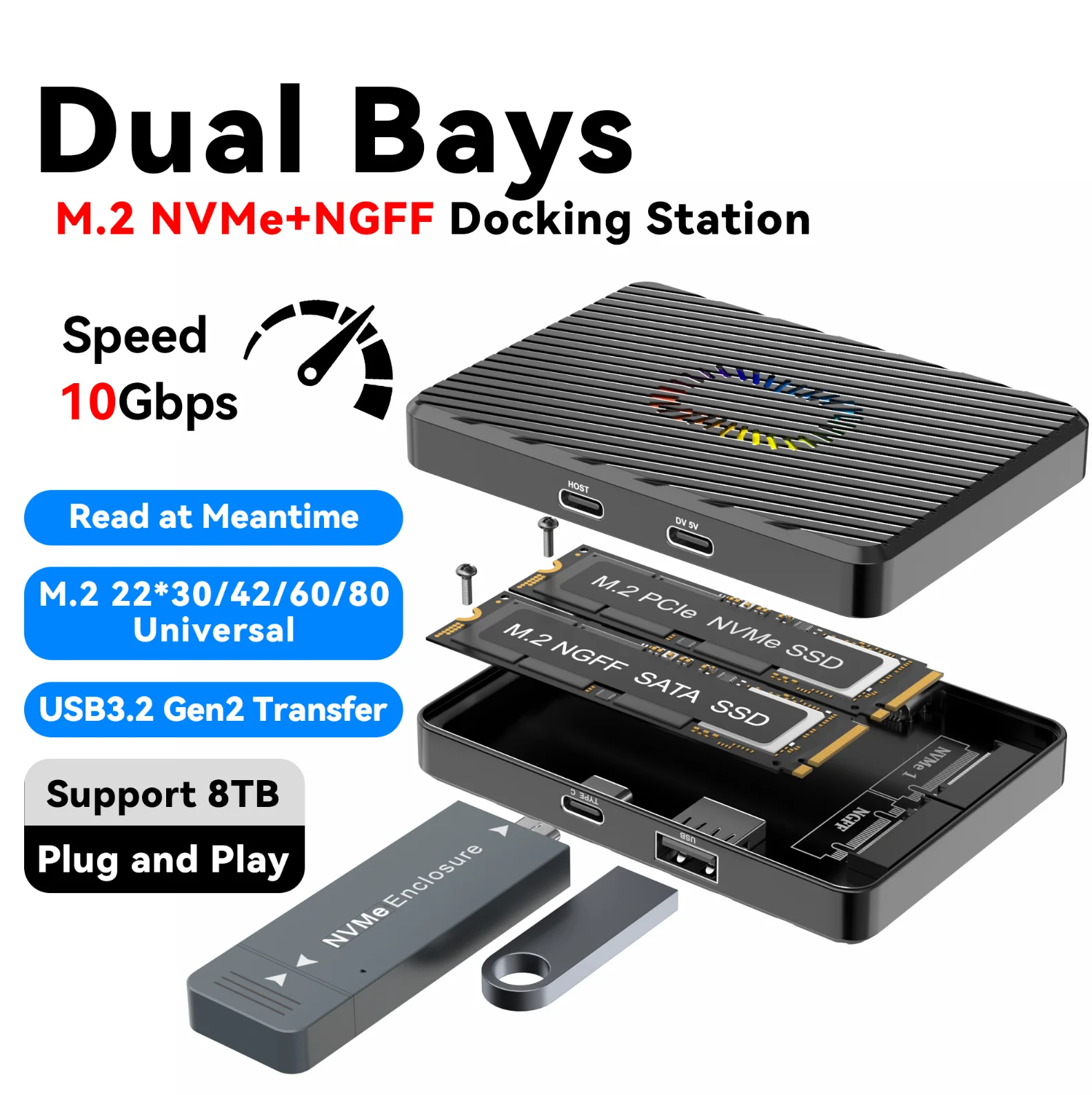 Dual Bays M.2 Nvme+…