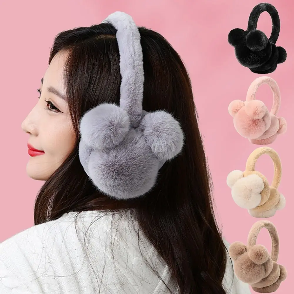 패션 겨울 따뜻한 부드러운 귀마개 귀 보호 방한 플러피 이어플랩 두꺼운 귀마개 여성 남성 야외용