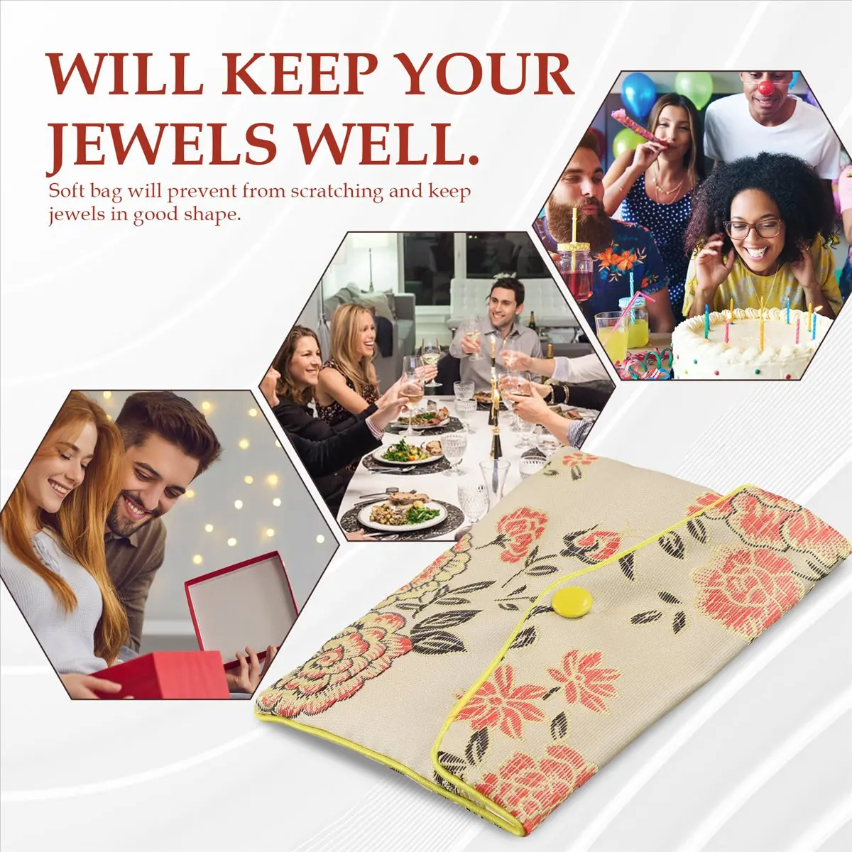 Сумки для хранения ювелирных изделий ABQR, шелковая китайская традиционная сумка, кошелек, органайзер для подарков и драгоценностей (случайный цвет)