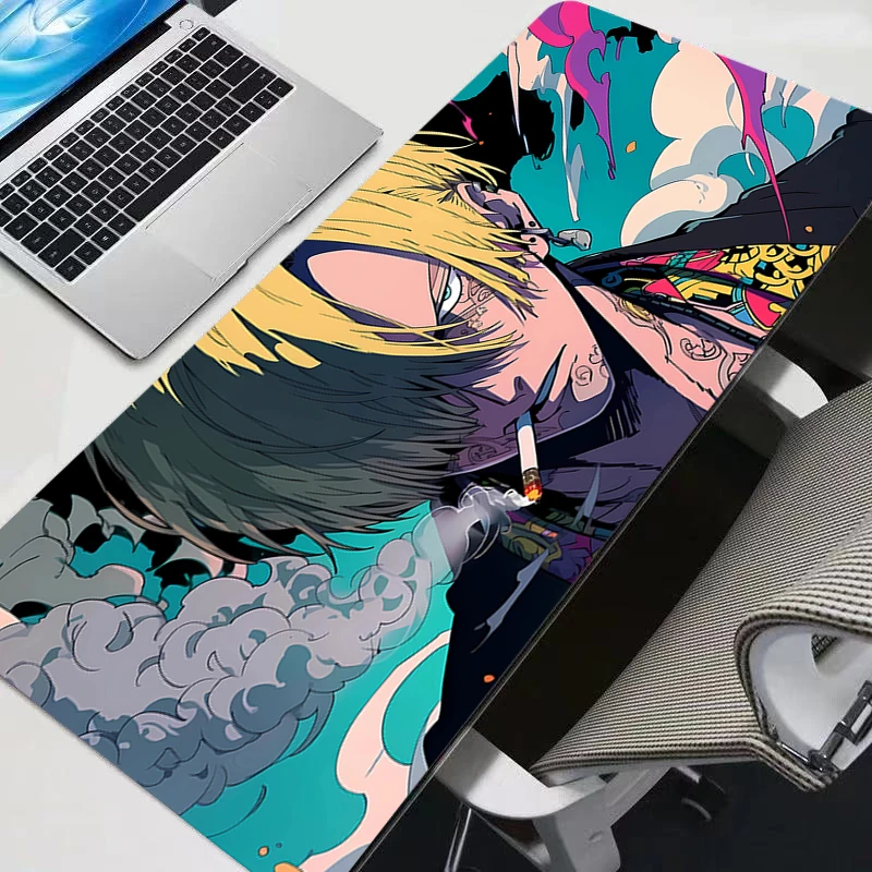 Nouveaux tapis de souris pour gamer, grand format, One Piece Sanji, nouveau tapis de bureau pour clavier et souris, tapis en caoutchouc, tapis de souris gaming pour ordinateur portable