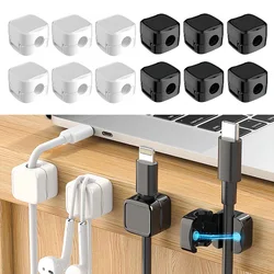 New 6PCS Magnetic Cable Clips Cable Management Wire Keeper Cables Winder Under Desk Cable Smooth Adjustable Cord Holder